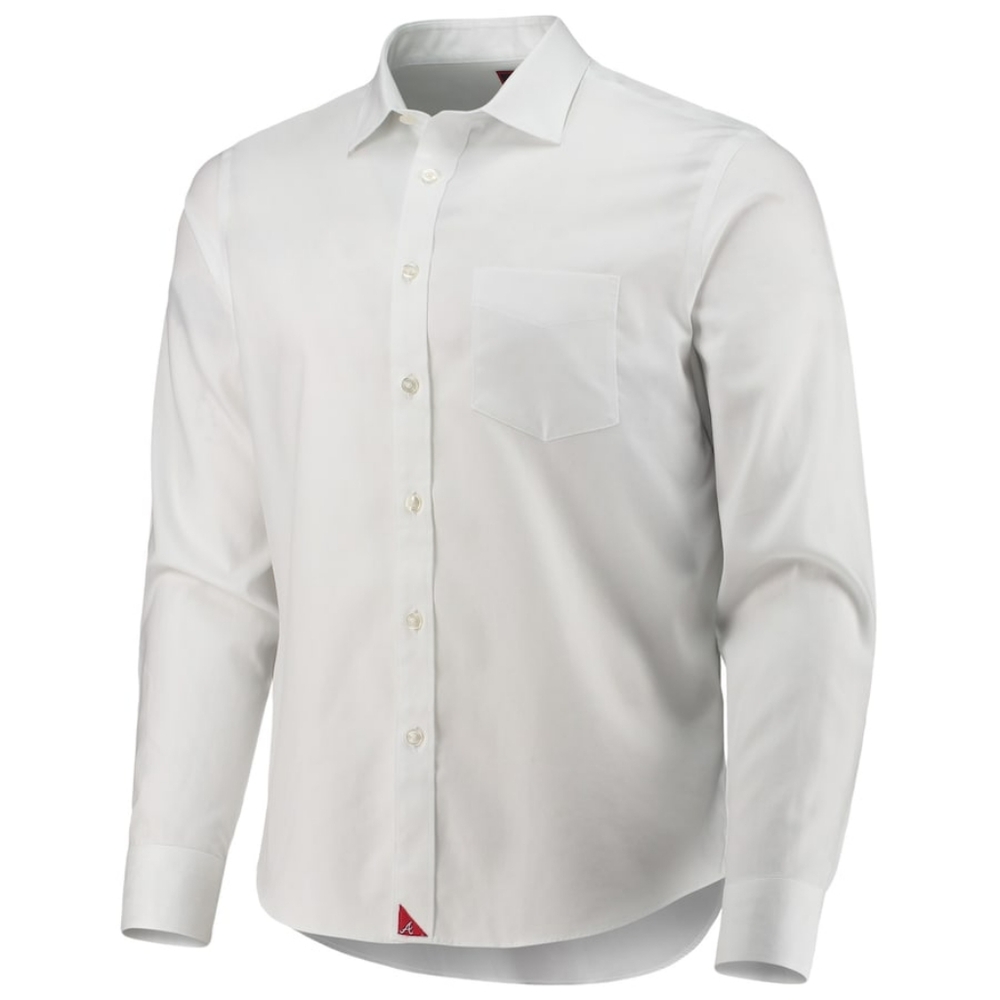 Untuckit Atlanta Braves white button shirt